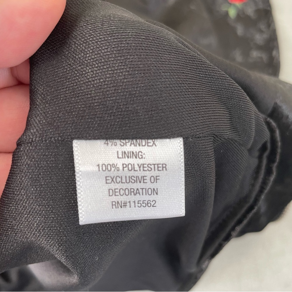 Disney Coco Black Crushed Velour Moto Style Jacket with Red Rose Embroidery - Picture 5 of 10